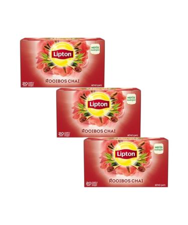 Lipton Rooibos Chai (Winter Tea) 20 Pieces X 1.4 Gr Set of 3