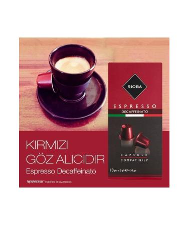 Rioba Capsule Coffee Decaffeinato Rich Aroma and Creamy Taste 11 Decaffeinated Capsule Coffee - Buy Online on GoSupps.com