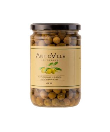 AntioVille Hatay Halhali Hand-Crushed Green Olives 500 gr / Green Olive