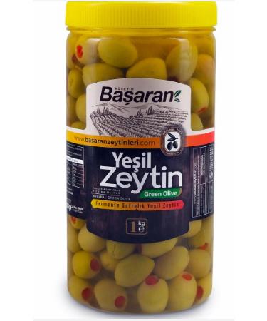 BASARAN Alyanak Scratched Green Olives 1 Kg