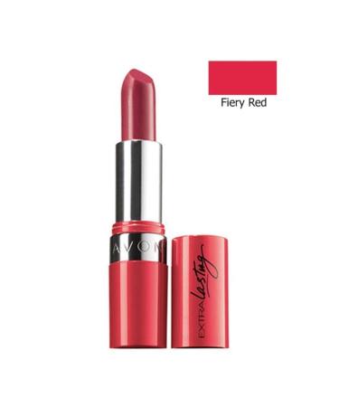 Avon Extra Lasting Fiery Red Long Lasting Lipstick