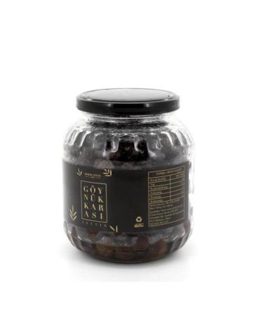 G YN K KARASI Stone Pressed Slightly Salty 201-260 Kb Large Black Olives Glass 1 Kg