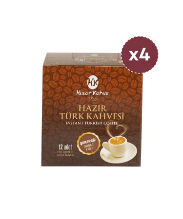 Hisar Kahve Instant Turkish Coffee Sugar-Free 12-Piece (X4) - Buy Online on GoSupps.com