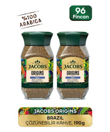 Jacobs Origin Brazil Granulated Coffee Glass Jar 95 gr X 2 Pcs