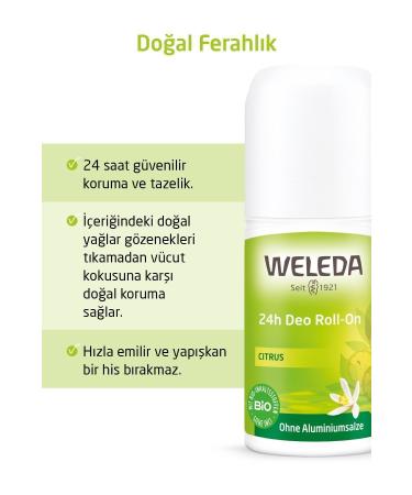 Weleda Citrus 24h Deo Roll On 50 ml - Buy Online on GoSupps.com