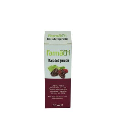 myfarmaex Natural Black Mulberry Syrup 50ml Green Natural Glass Bottle