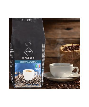 Rioba Decaf Espresso Coffee Italiano Roasted Bean Coffee Arabica Robusta In Grani - Buy Online on GoSupps.com