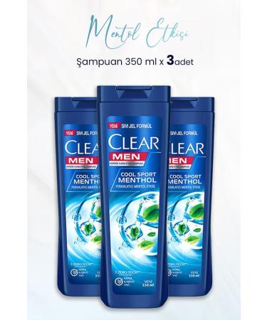 Clear Men Anti-Dandruff Shampoo Refreshing Menthol Effect 350 ML x 3 Pieces