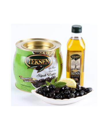 Teksen Gemlik Oily Sele Large Black Olives 1800G - Buy Online on GoSupps.com