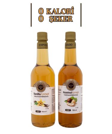 ESPERADO Sugar Free Vanilla * Hazelnut Flavored Coffee Syrup Set of 2 - 750 ml X 2 Pcs