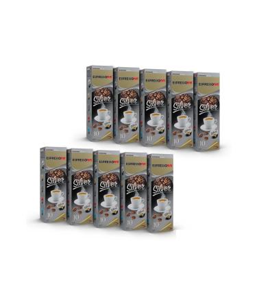ESPRESSOMM Tchibo Cafissimo Compatible Silver Capsule Coffee (100 PIECES)