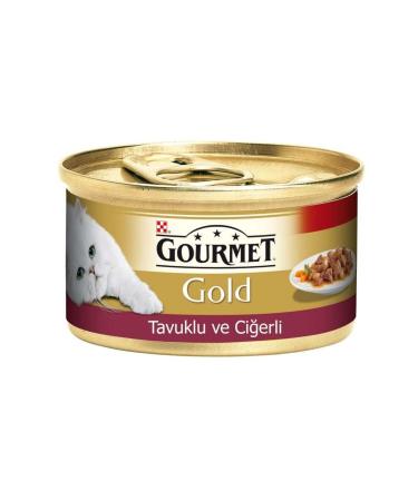 Gourmet Gold Chicken and Liver Adult Cat Canned Food 85 gr