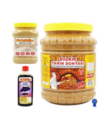 Kalayc o lu Bozk r Roasted Bran-free tahini 1900 gr - White Bozk r Tahini 935 gr - Grape Molasses 950 gr