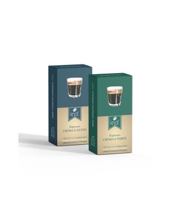 KNOF COFFEE Crema E Gusto / Crema E Forte Espresso Capsule Coffee 2 Boxes 20 Pieces Nespresso Compatible