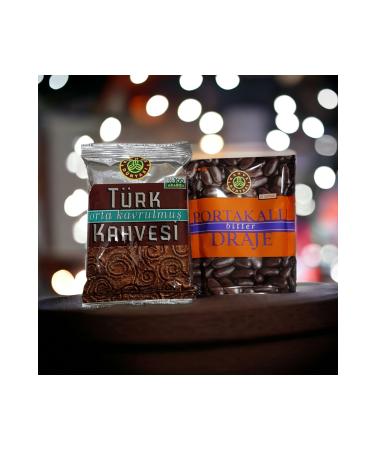 Kahve D nyas Medium Roast Turkish Coffee 100 gr and Orange Bitter Dragee 60 gr - Buy Online on GoSupps.com