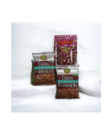 Kahve D nyas Medium Roast Turkish Coffee (2 PIECES of 100 gr) and Milk Plain Bonte Biscuit Dragee (1 PIECE of 50 gr)