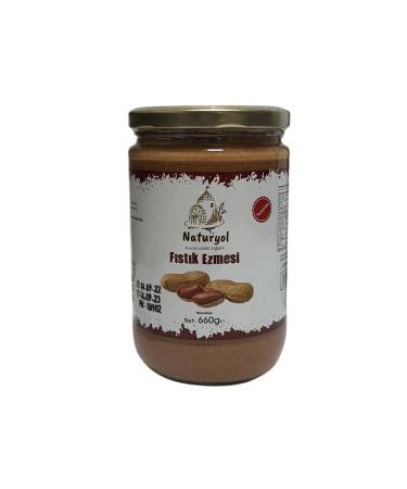 NATURYOL Natural Roasted Peanut Butter Sugar-Free Additive-Free 100 Percent Pure 660 Gr