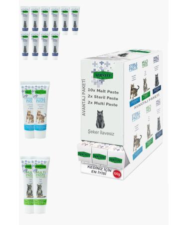 Sernely Cat Malt Advantageous Package (Malt Paste 10x100gr Sterile Paste 2x100gr Multi Paste 2x100gr)-929