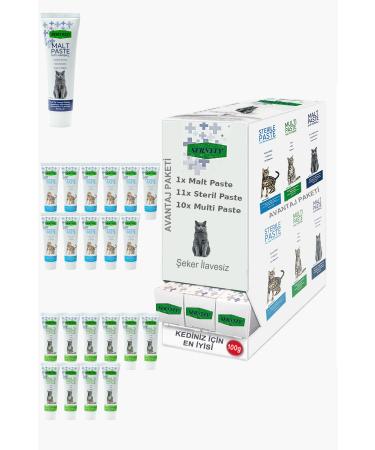 Sernely Cat Malt Advantageous Package (Sterile Paste 11x100gr Multi Paste 10x100gr Malt Paste 1x100gr)-678