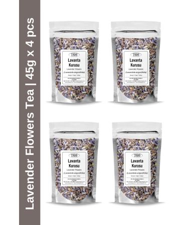 TOS The Organic Spices Lavender Flower Tea 45 gr x 4 Pieces | Lavender Flowers Tea | Lavandula angustifolia | Advantageous Set