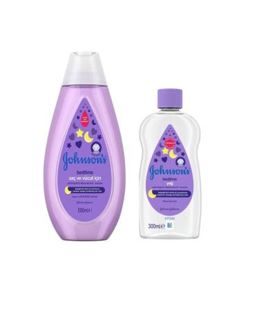 Johnson's Bedtime Oil 300ml + Bedtime Hair & Body Shampoo 500ml