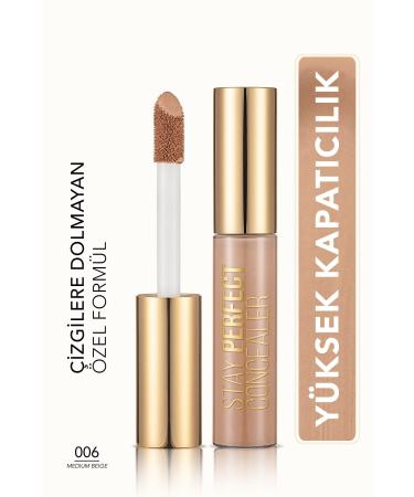 Flormar Natural Finish Concealer (Cool Undertone) - Stay Perfect Concealer - 006 Medium Beige - 8682536037167