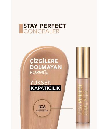 Flormar Natural Finish Concealer (Cool Undertone) - Stay Perfect Concealer - 006 Medium Beige - 8682536037167 - Buy Online on GoSupps.com