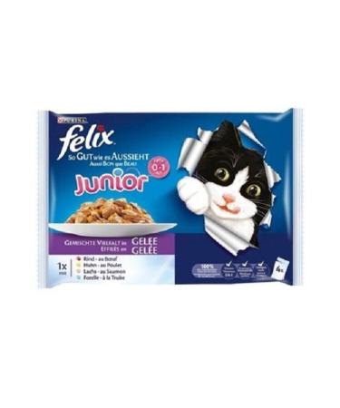 teknotrust Felix Junior Kitten Pounch 4x85 Gr 5 Pieces Chicken and Beef
