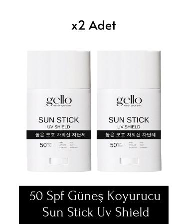 GELLO 2-Pack Stick Sun Cream 50 Spf - Sun Stick Uv Shield (2 Pieces)