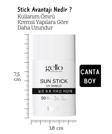 GELLO 2-Pack Stick Sun Cream 50 Spf - Sun Stick Uv Shield (2 Pieces) - Buy Online on GoSupps.com