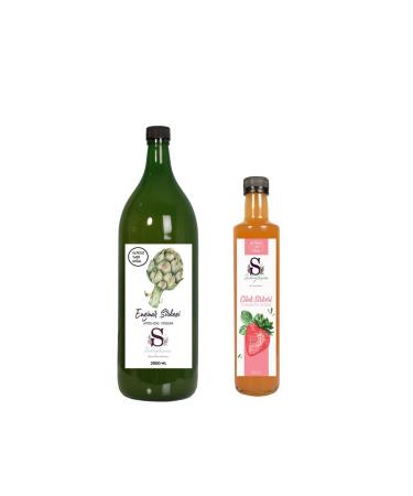 S heylaana Natural Artichoke Vinegar 1500 Ml - Natural Rosehip Vinegar 500 Ml