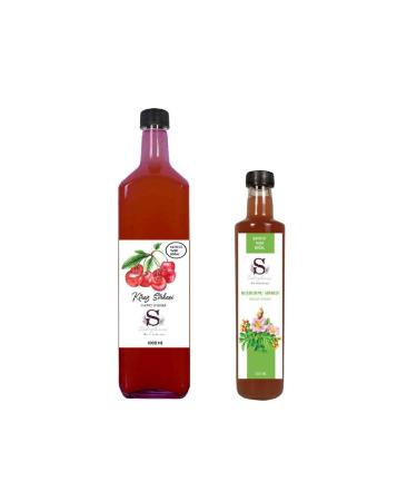 Suheylaana Natural Cherry Vinegar 2000 Ml - Natural Lemon & Ginger Vinegar 500 Ml