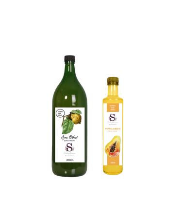 S heylaana Natural Quince Vinegar 2000 Ml - Natural Papaya Vinegar 500 Ml