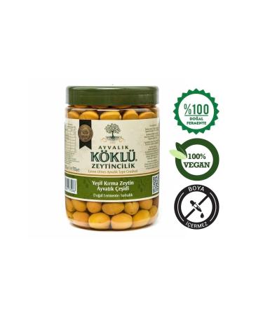 Ayval k Green Cracked Olives 1000cc (LITTLE SALTY) New Season