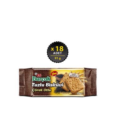 Eti Bur ak Black Herb Salted Biscuits 91 g x 18 Pieces