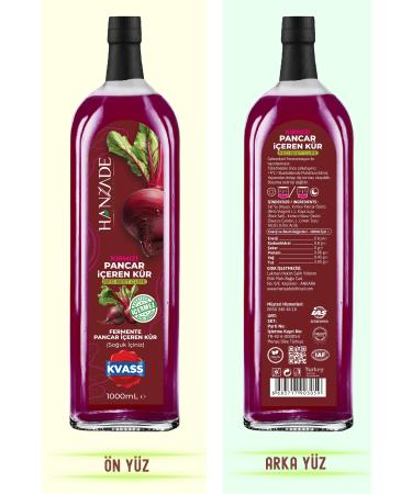 Hanzade Herbal Beet Kvass Fermented Red Beetroot Cure 1 Liter Glass Bottle - Buy Online on GoSupps.com