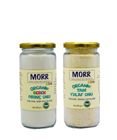 MORR ORGANIC Organic Rice Flour and Organic Whole Oat Flour Set of 2
