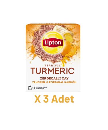 Lipton Turmeric Glass Bag Herbal and Fruit Tea 15 x 3 Pieces