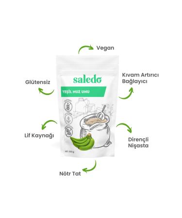 saledo Gluten Free Green Banana Flour 2 X 300 gr Additive-Free Natural Vegan - Buy Online on GoSupps.com