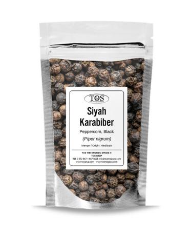 TOS The Organic Spices Black Pepper Whole 1 kg (1ST QUALITY) Piper Nigrum / Peppercorn Black Whole