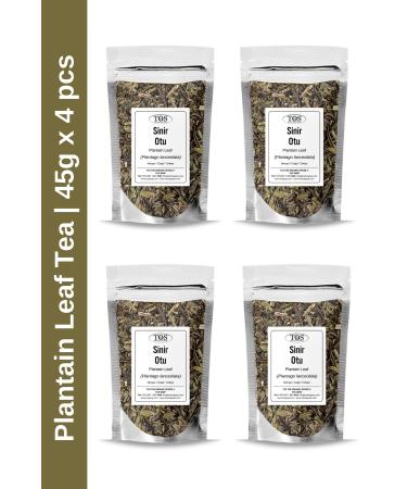 TOS The Organic Spices Plantain Tea 45 gr x 4 Pieces | Plantain Leaf Tea | Plantago lanceolata | Advantageous Set