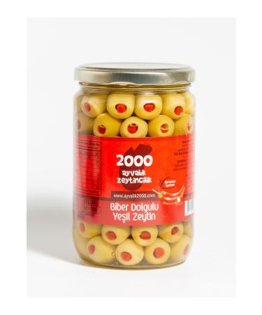 2000 AYVALIK OLIVE GROWING Pepper Stuffed Green Olives 450 gr