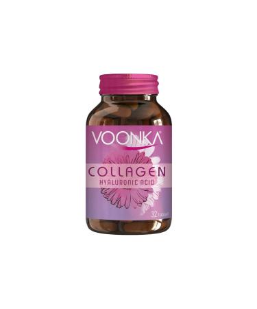 Voonka Beauty Collagen+Hyaluronic Acid Food Supplement Containing Hydrolyzed Collagen and Hyaluronic Acid 32pcs