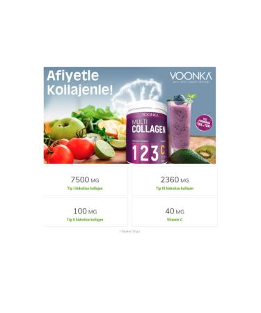 Voonka Collagen Hyaluronic Acid 32 Tablets X 2 Pieces + Multi Collagen Powder 300 gr - Buy Online on GoSupps.com