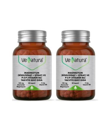Venatura Magnesium (bisglycinate+citrate) And P5p (vitamin B6) 120 Capsules