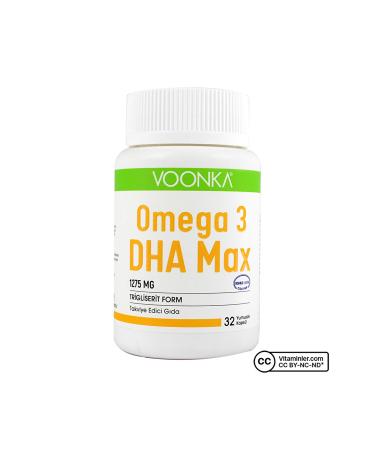 Voonka Omega 3 DHA Max 1275 Mg 32 Capsules - UNFLAVORED