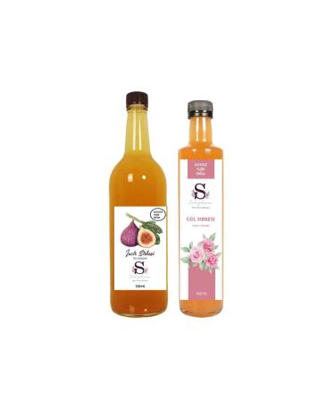 Suheylaana Natural Fig Vinegar 750 Ml and Natural Rose Vinegar 500 Ml