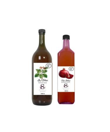 Suheylaana Natural Hawthorn Vinegar 1500 ml and Natural Pomegranate Vinegar 1000 ml