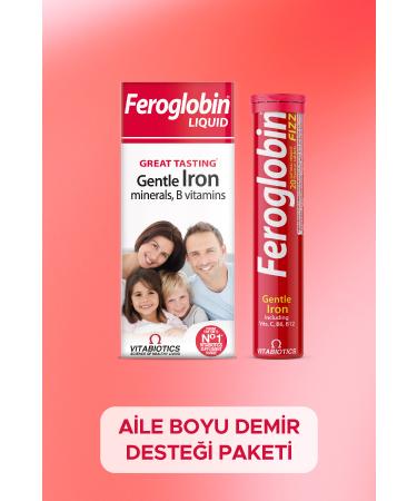 Vitabiotics Feroglobin Liquid + Feroglobin Fizz Iron and Energy Supplement