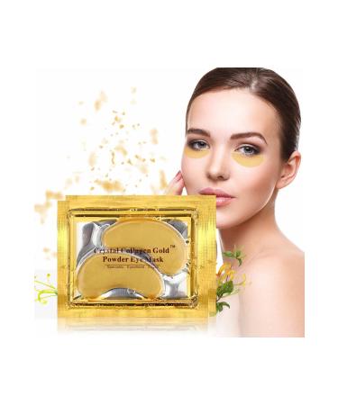 Jewval 4 Pieces Collagen Natural Crystal 24 Carat Gold Under Eye Mask 2 Pack 4 Pieces Face Mask